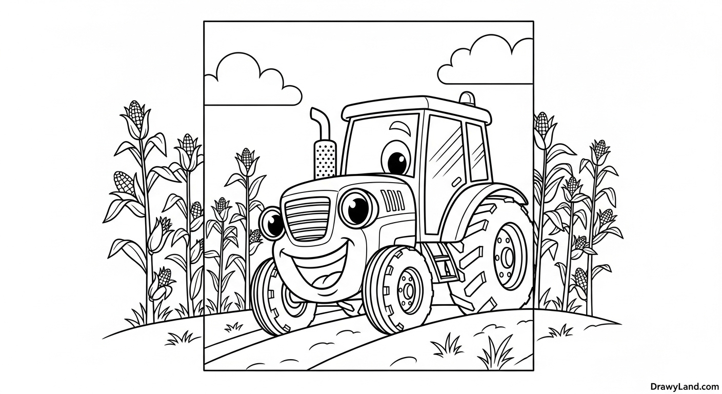 Free Printable Corn Coloring Page for Kids simple corn coloring template for toddlers