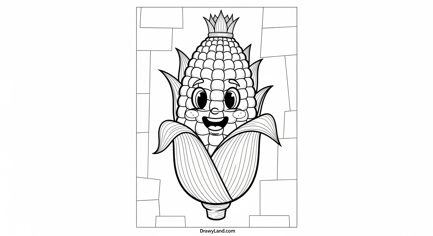 Free Printable Corn Coloring Page for Kids free printable corn coloring page for kids