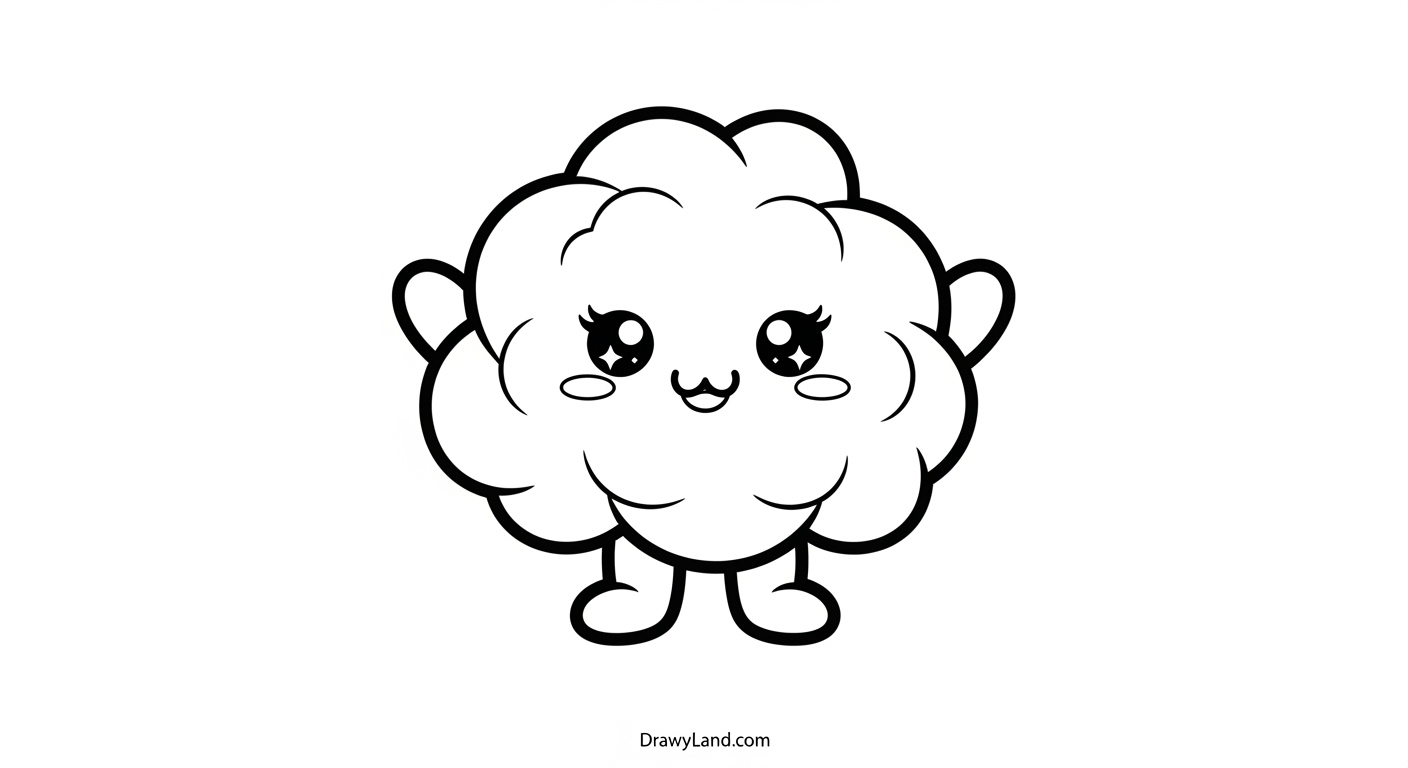 Fluffy Fun: Free Printable Cotton Candy Coloring Pages easy cotton candy coloring sheet for preschoolers