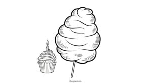 Fluffy Fun: Free Printable Cotton Candy Coloring Pages cotton candy coloring sheet 7