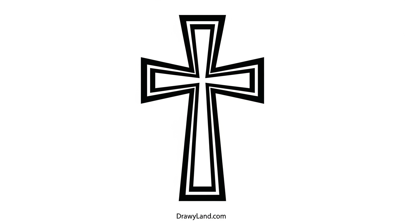 Free Printable Cross Coloring Pages for Kids simple cross outline coloring page for preschoolers