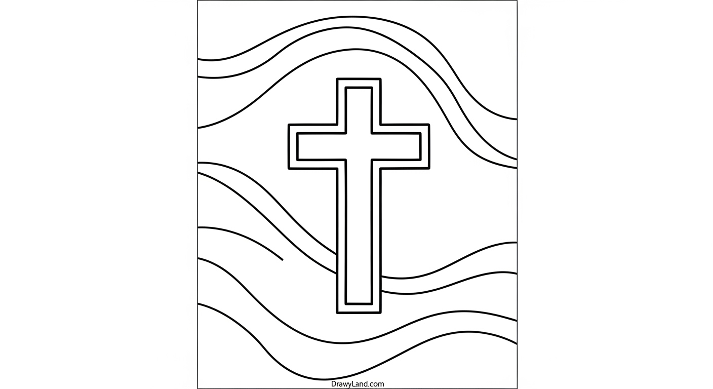 Free Printable Cross Coloring Pages for Kids fun cross and heart coloring pages for kids