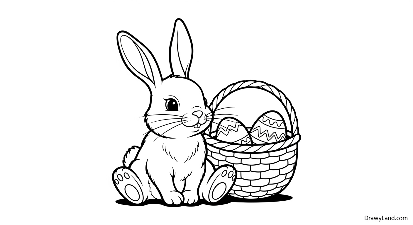 Free Printable Cute Easter Bunny Coloring Pages printable easter bunny and egg coloring pages