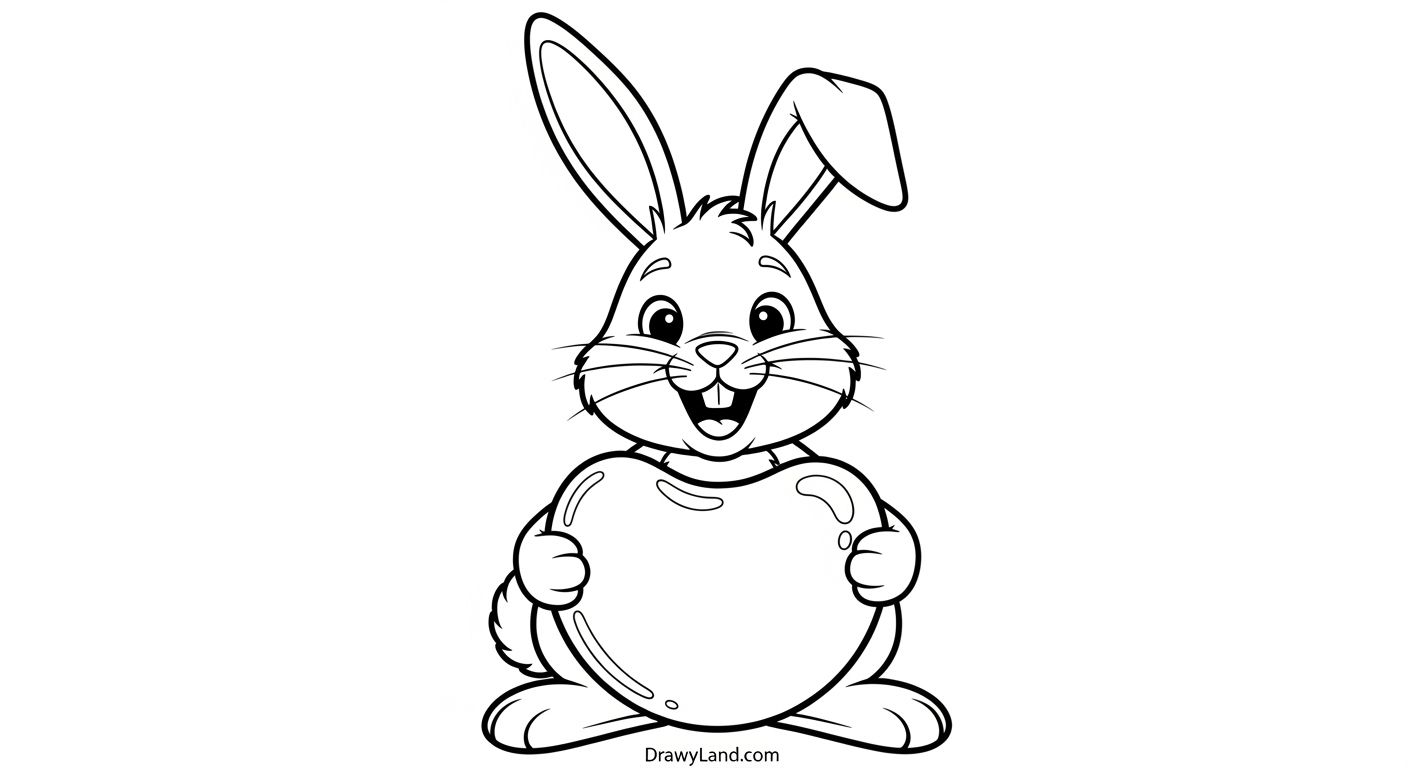 Free Printable Cute Easter Bunny Coloring Pages full-page easter bunny pictures to color with a basket