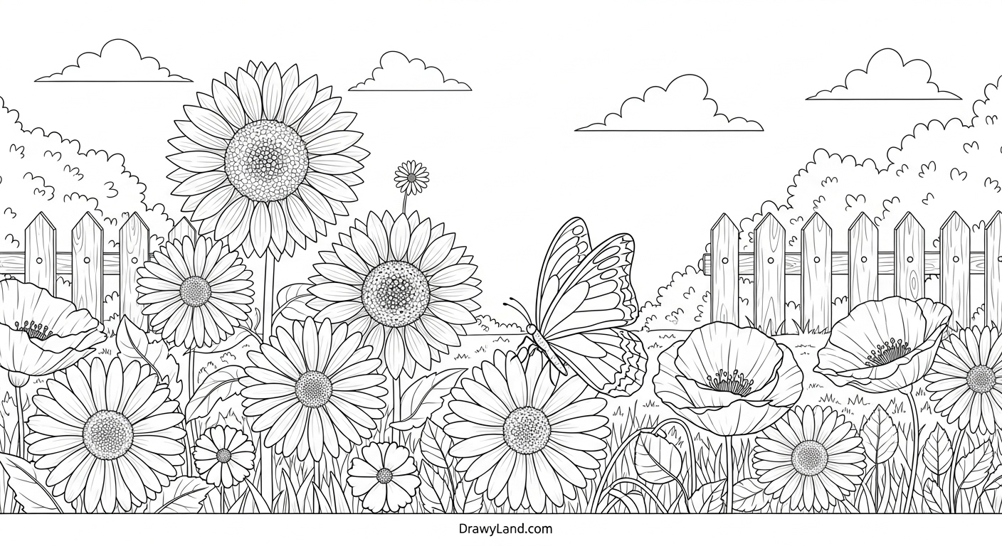 Free Printable Cute Flower Coloring Pages simple flower coloring pages to improve motor skills