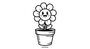 Free Printable Cute Flower Coloring Pages cute flower coloring pages 7