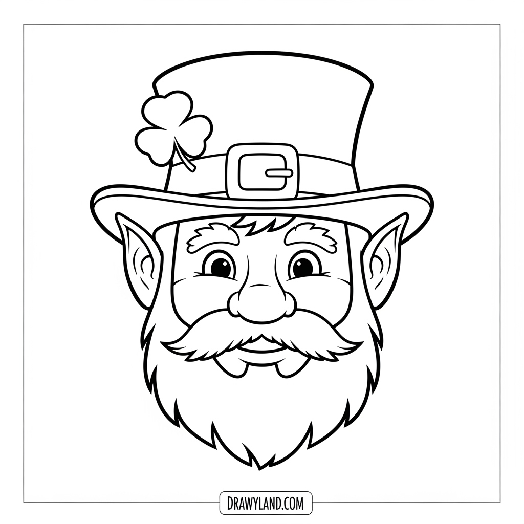 A charming leprechaun with a pot of gold coloring page