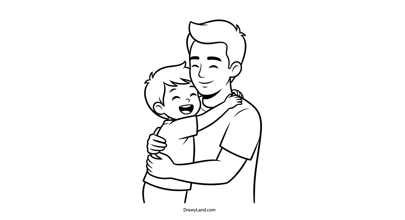 Free Printable Dad Pictures to Color for Kids a simple dad picture to color for young children