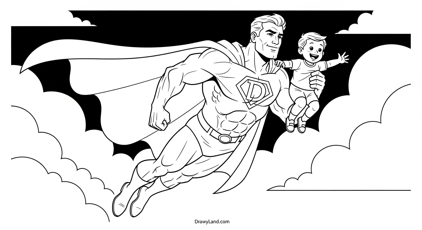 Free Printable Dad Pictures to Color for Kids #1 dad pictures to color with a trophy and stars