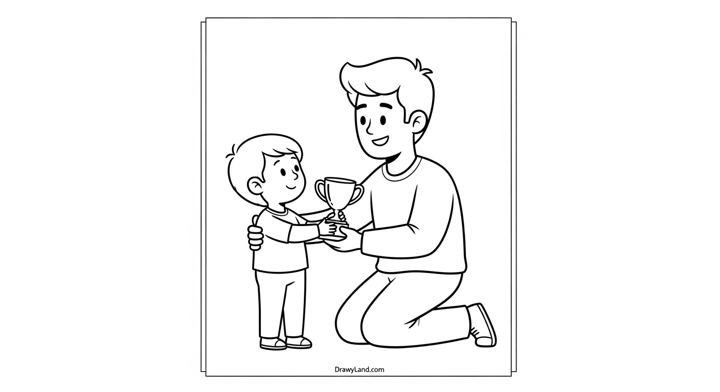 Free Printable Dad Pictures to Color for Kids I love you daddy coloring page with hearts