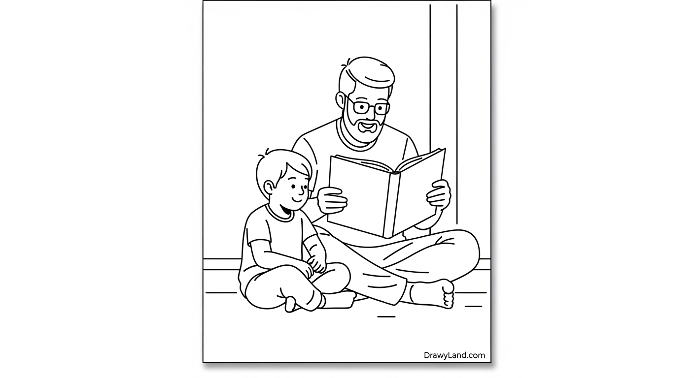 Free Printable Dad Pictures to Color for Kids dad and son coloring pictures to print for free