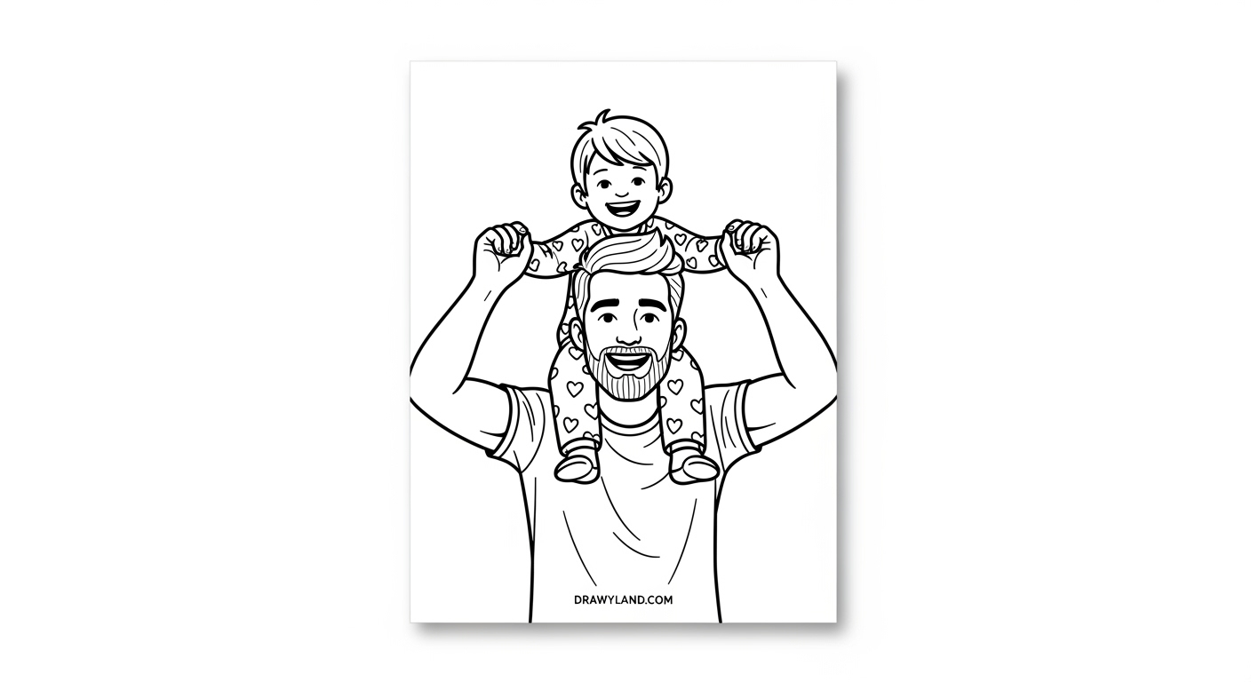 Free Printable Dad Pictures to Color for Kids easy dad pictures to color for preschoolers