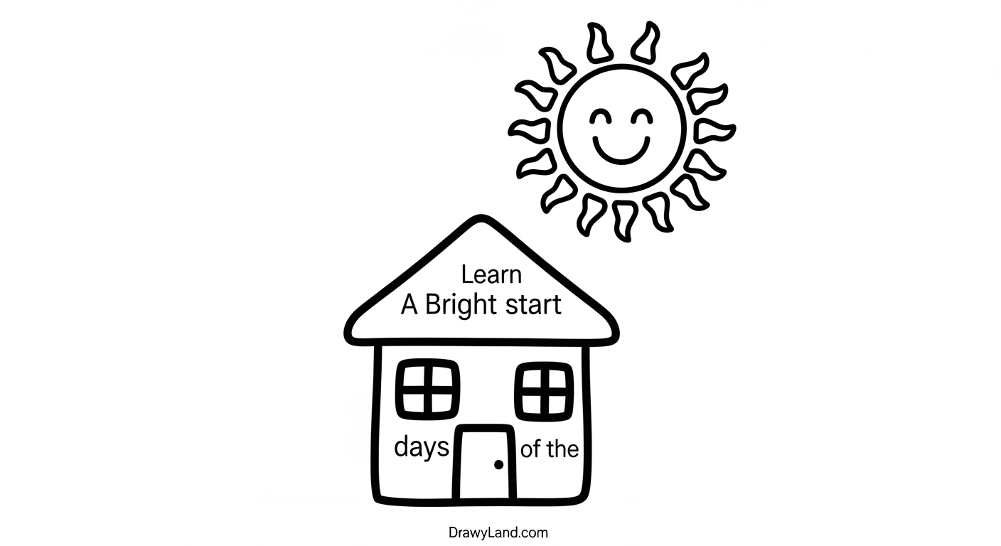 Free Printable Days of the Week Coloring Pages Sunday coloring page for kids to learn the days of the week