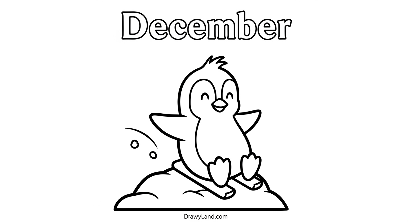 Free Printable December Coloring Pages december coloring page for toddlers with a candy cane