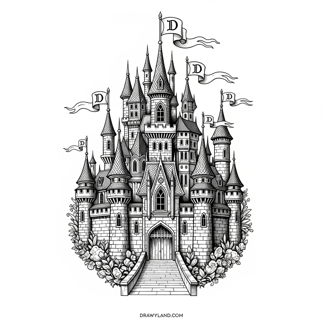 sleeping beauty's enchanted palace coloring printable