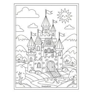 disney castle coloring pages 7