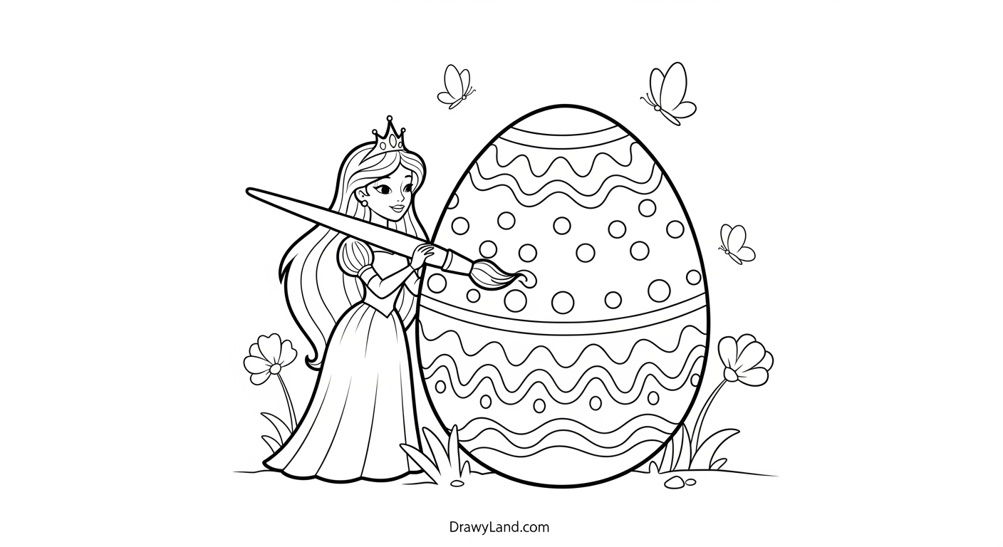 Free Printable Disney Easter Color Pages for Kids Disney princess Easter egg coloring printable sheet