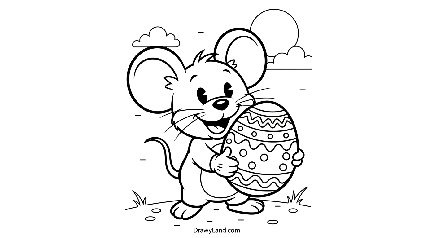 Free Printable Disney Easter Color Pages for Kids Mickey Mouse with Easter eggs disney easter color pages