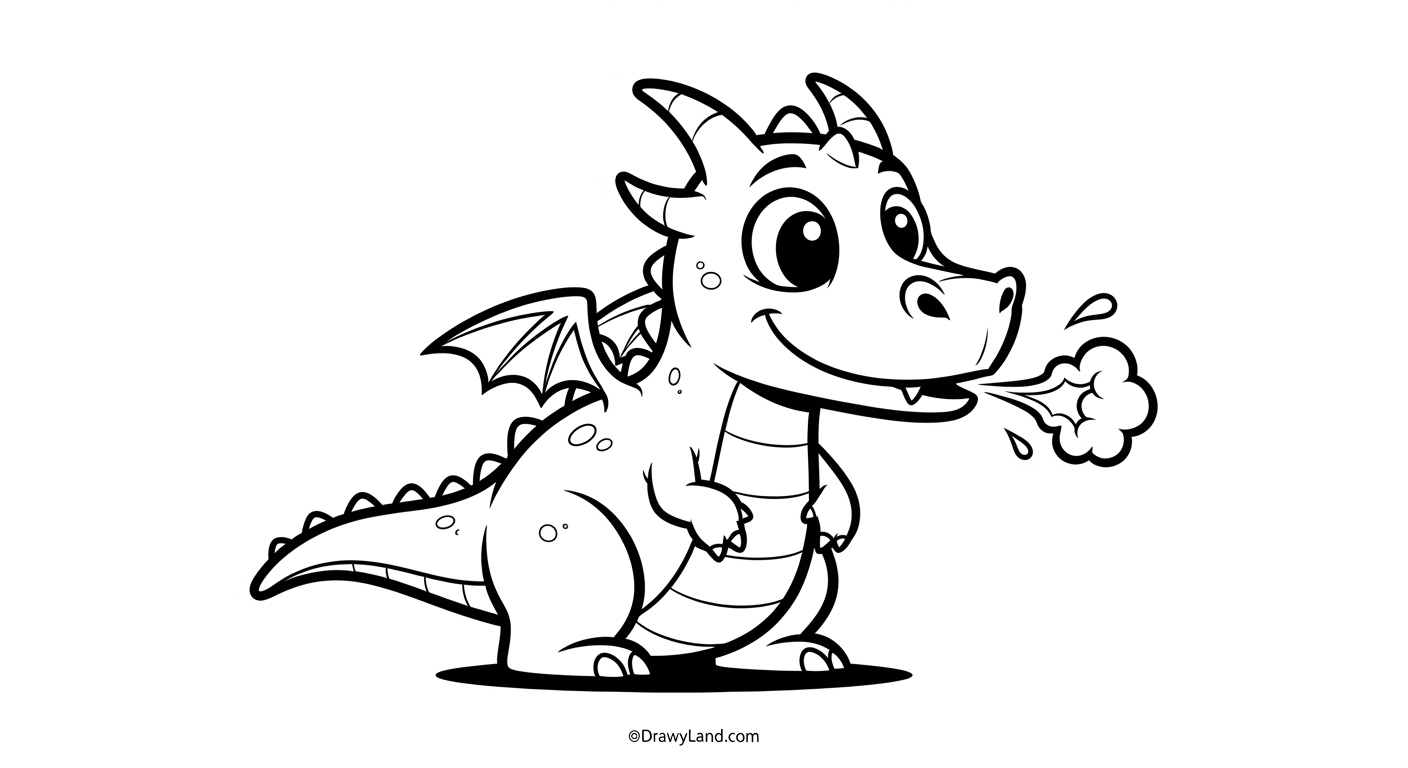 Free Printable Dragons to Color for Creative Kids Cute baby dragon to color for toddlers
