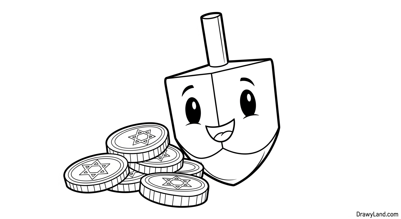 Free Printable Dreidel Coloring Page for Kids printable dreidel picture for children