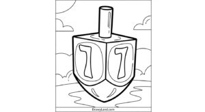 Free Printable Dreidel Coloring Page for Kids dreidel coloring page 7