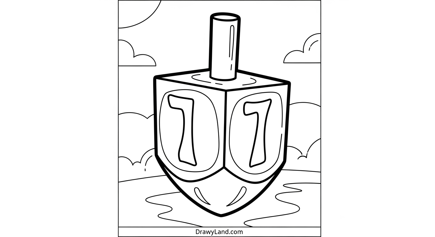 Free Printable Dreidel Coloring Page for Kids dreidel coloring page 7