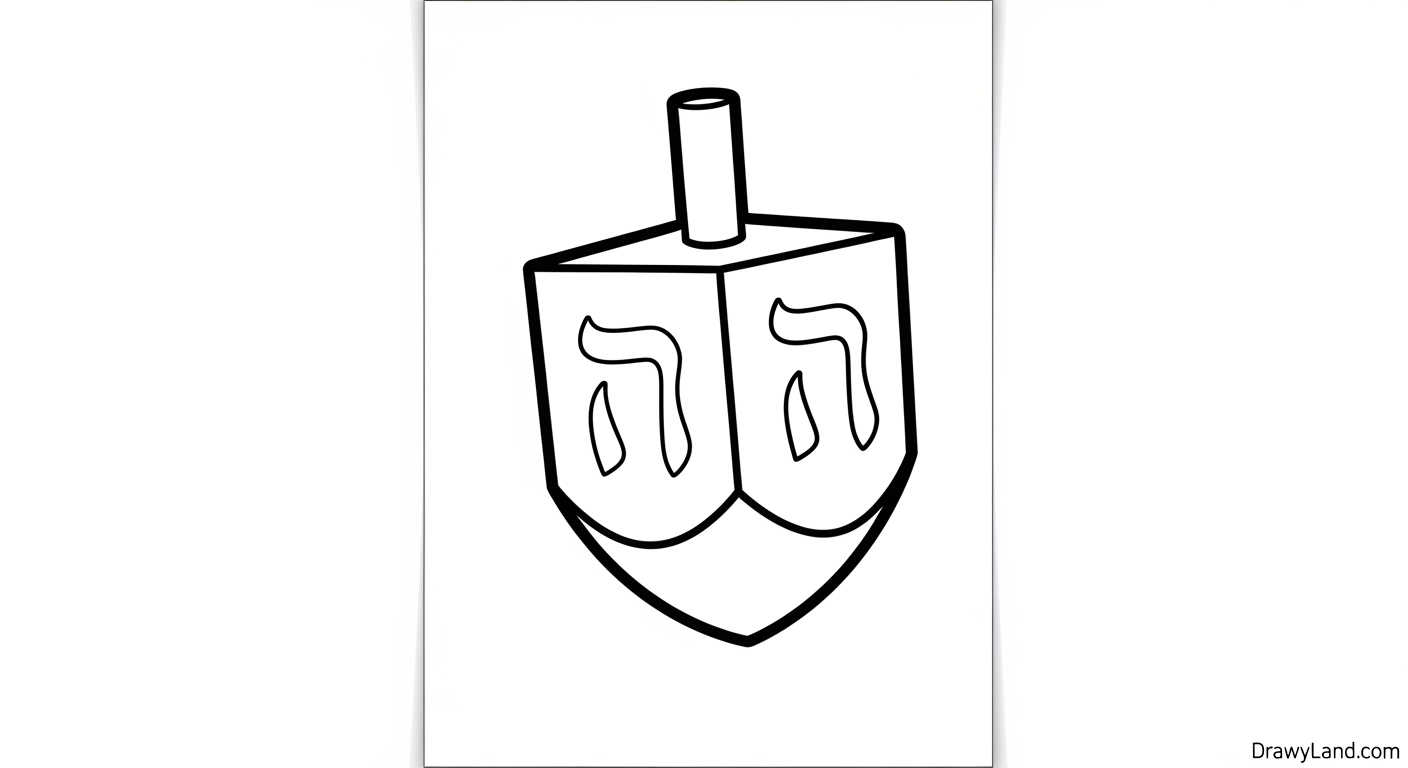 Free Printable Dreidel Coloring Page for Kids simple dreidel coloring page for toddlers