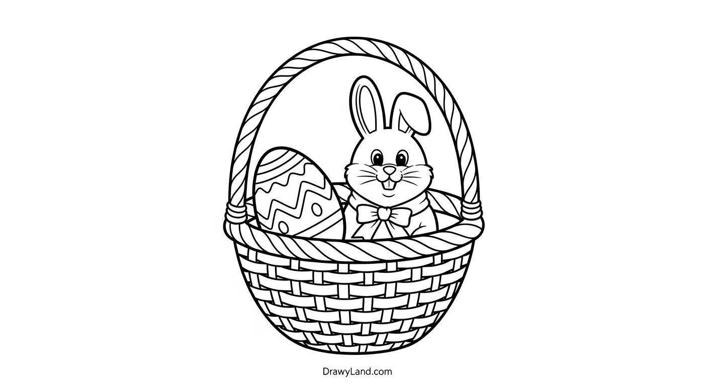 Free Printable Easter Basket Color Sheet for Kids printable easter basket coloring page with candy
