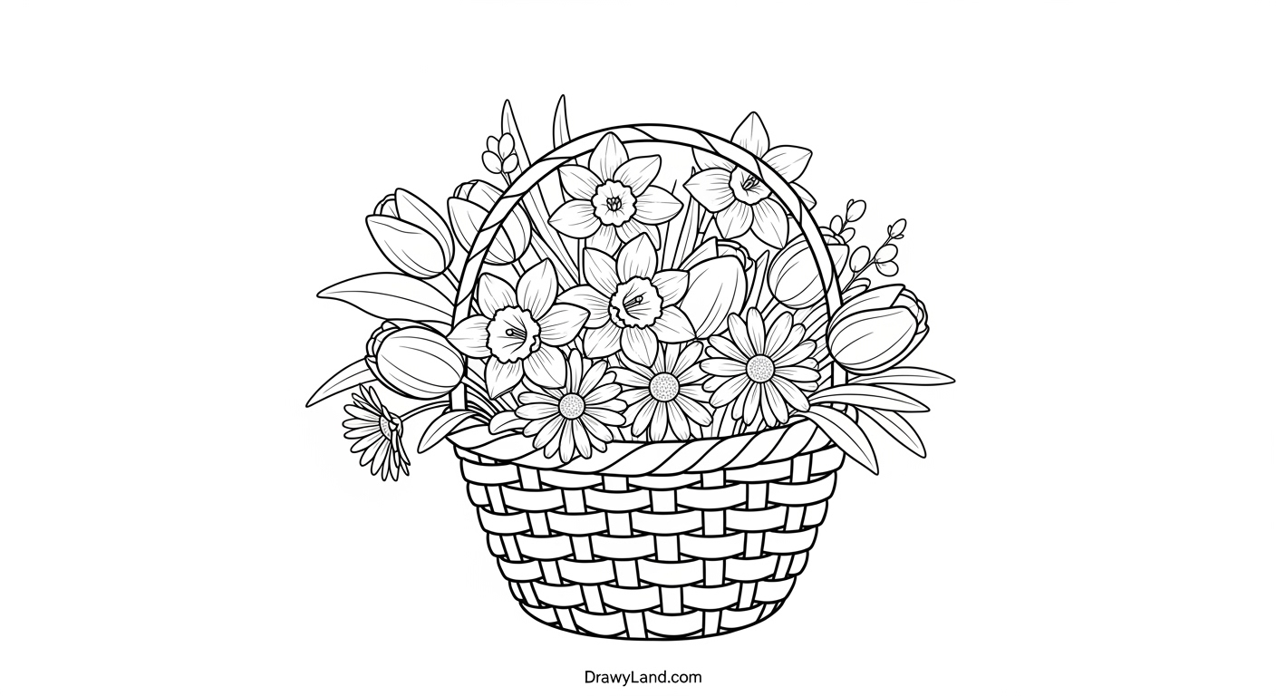 Free Printable Easter Basket Color Sheet for Kids Easter bunny with an easter basket color sheet