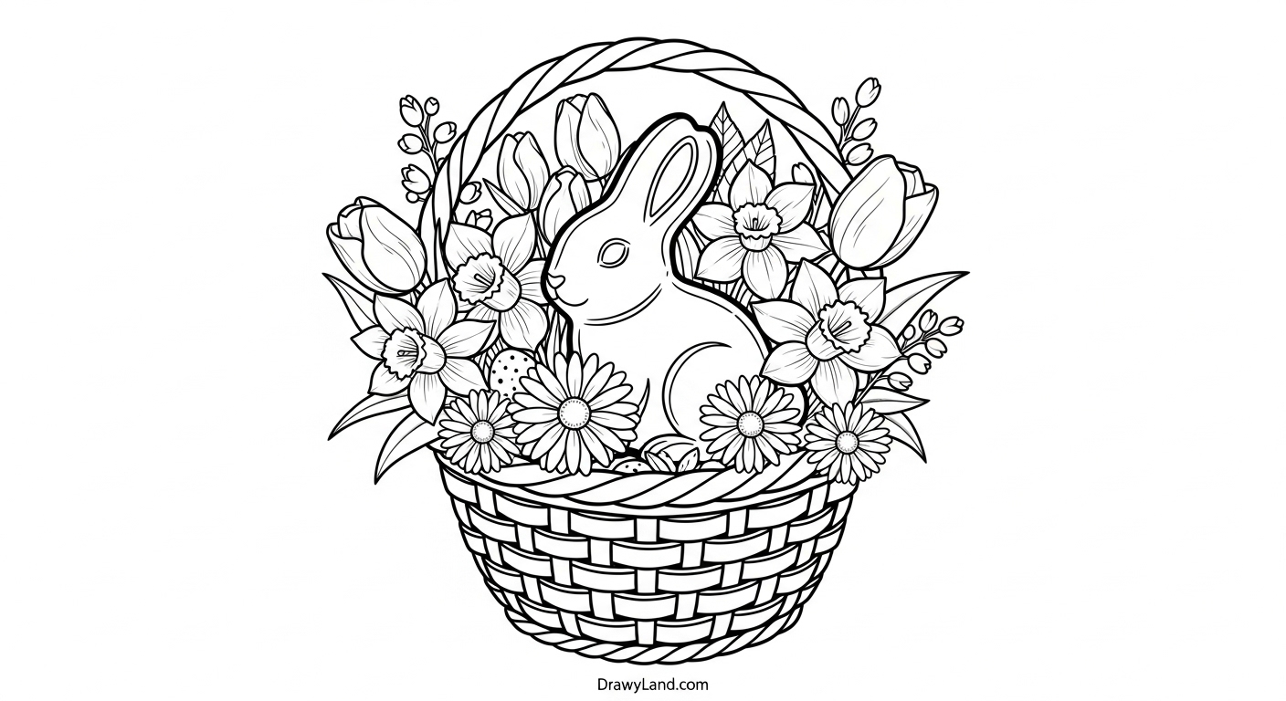 Free Printable Easter Basket Color Sheet for Kids easter basket color sheet 7