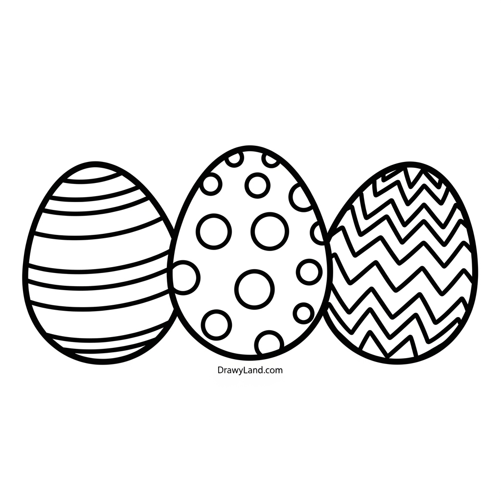 Easy Easter coloring book for toddlers with simple shapes