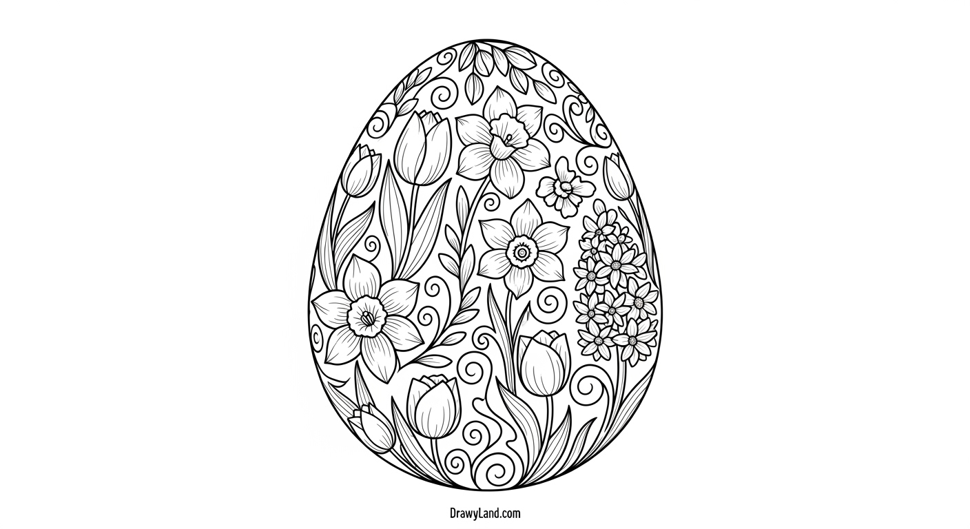 Free Printable Easter Egg Coloring Pages for Kids Printable full size easter egg coloring pages in a basket