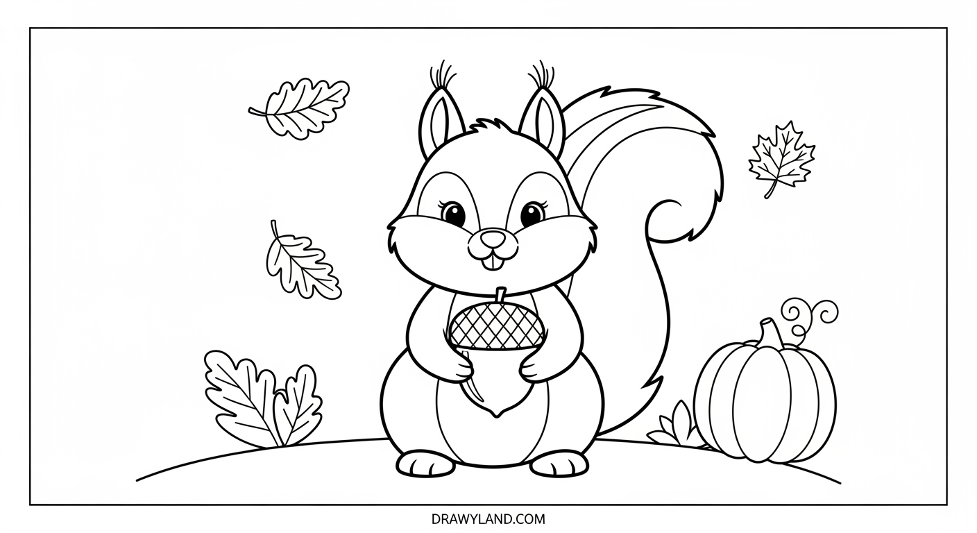 Free Printable Easy Fall Coloring Pages for Kids simple scarecrow and pumpkins easy fall coloring page