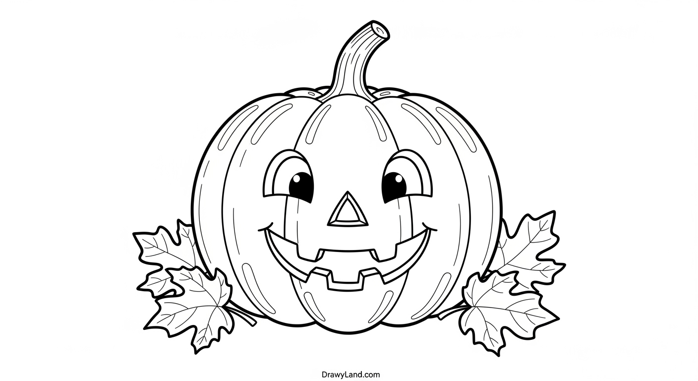 Free Printable Easy Fall Coloring Pages for Kids easy fall coloring pages of a happy pumpkin