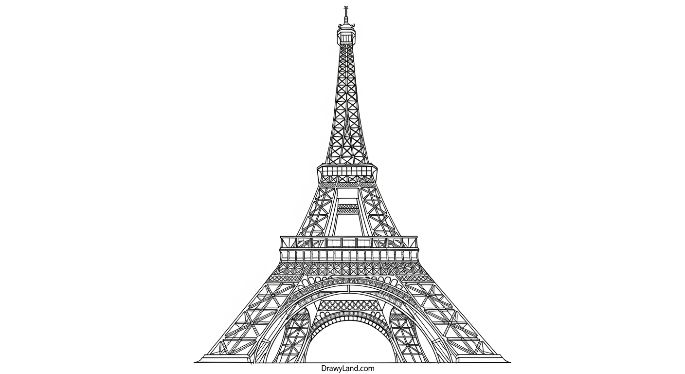 Free Printable Eiffel Tower Coloring Page Printable Eiffel Tower coloring design for little hands