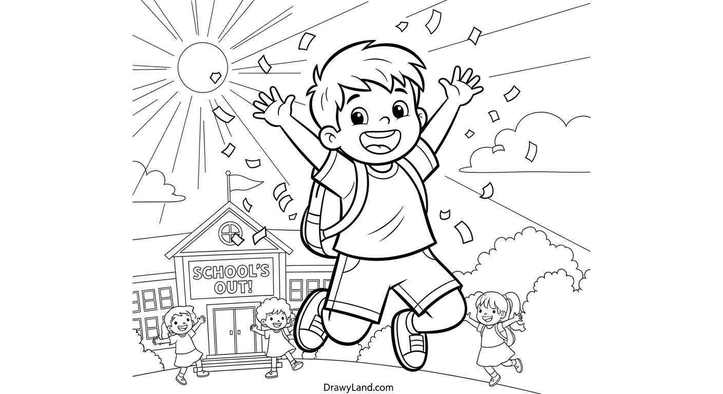 Free Printable End of School Year Coloring Pages happy end of school year coloring pages for preschool