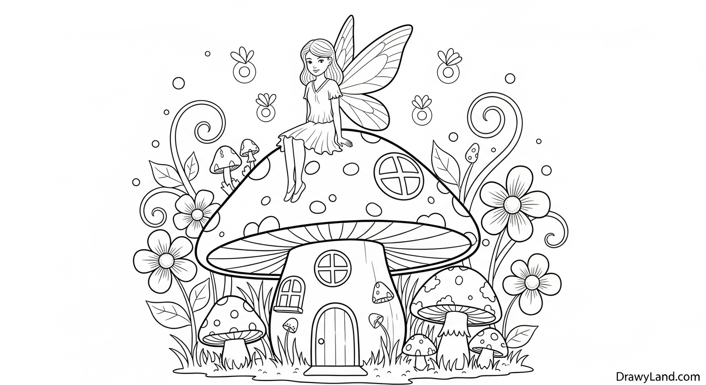 Free Printable Fairy Pictures to Color printable fairy pictures to color with flowers