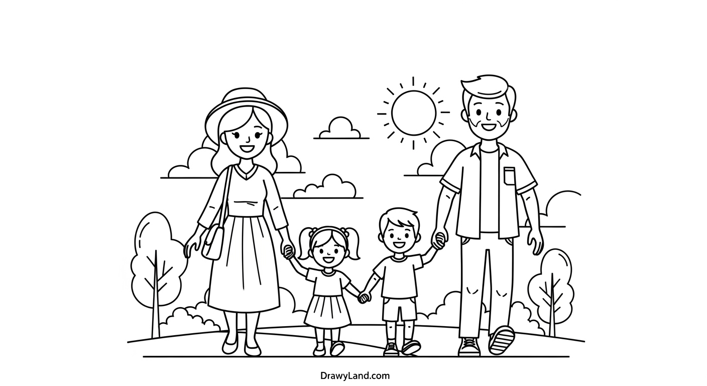 Free Printable Family Coloring Pages for Kids a family portrait for coloring