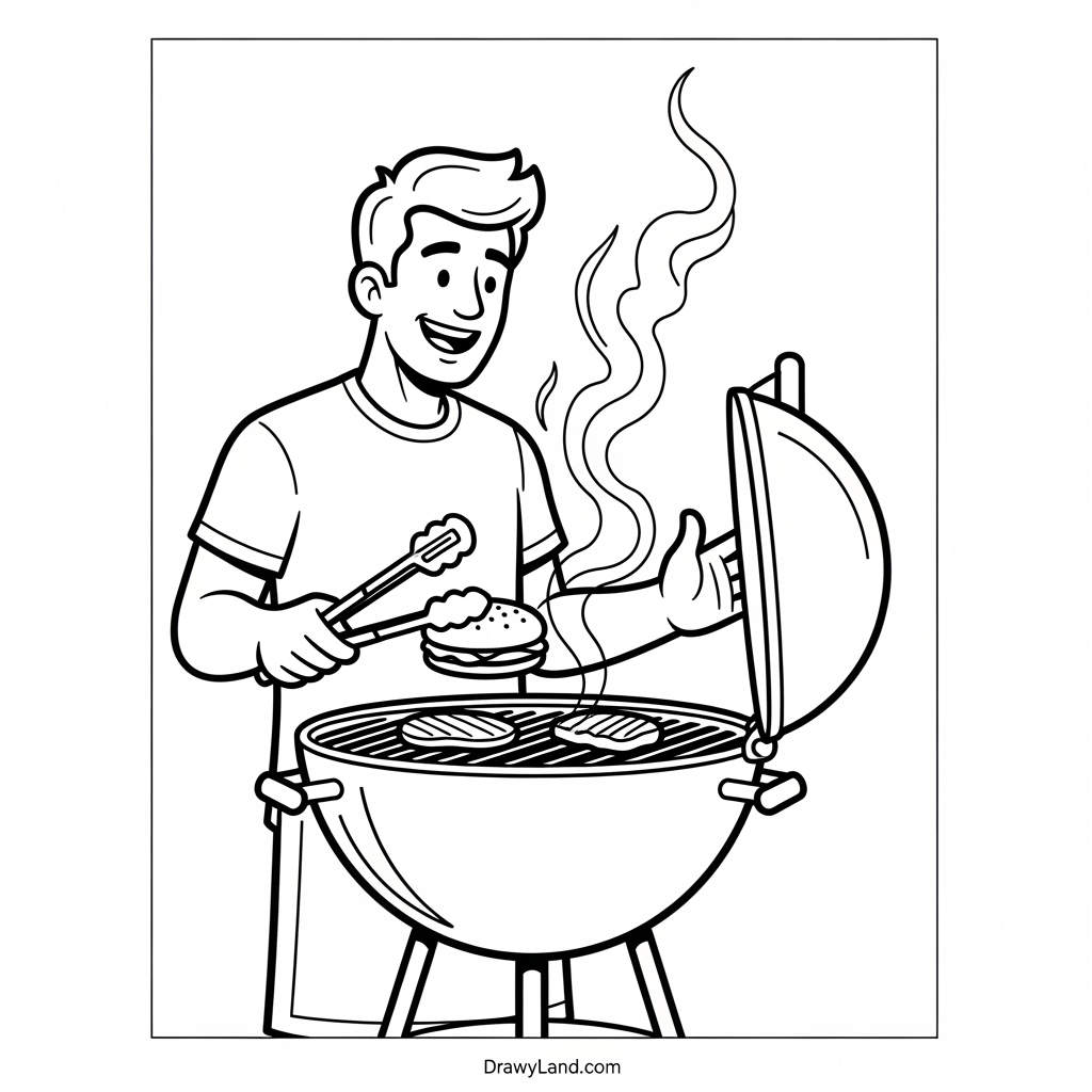 A dad's hobbies father's day color page featuring fishing