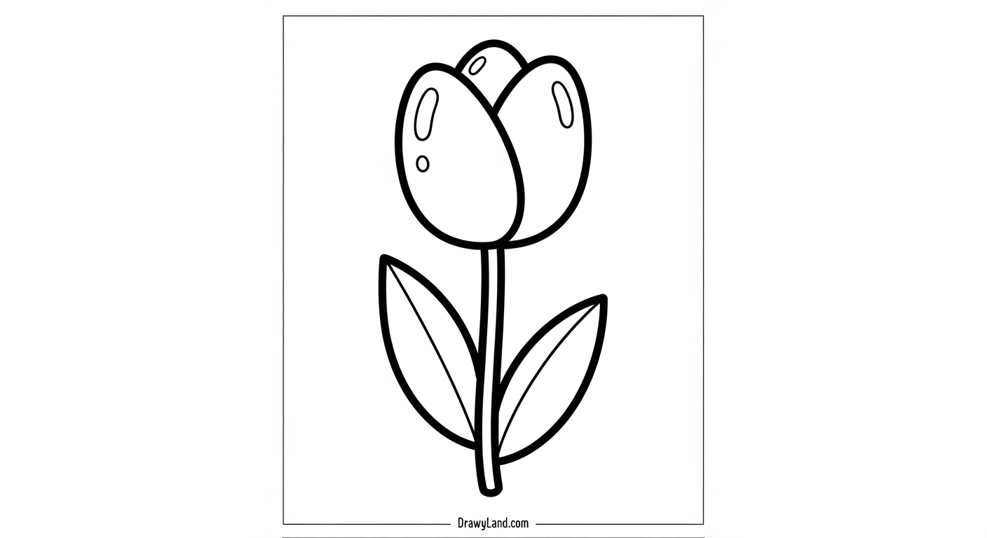 Free Printable Floral Coloring Pages for Kids easy rose flower drawing pages for toddlers
