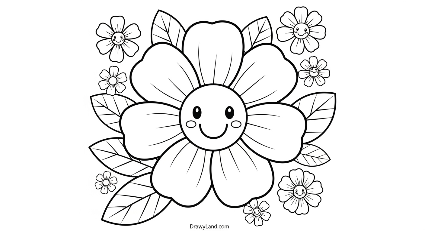 Free Printable Floral Coloring Pages for Kids preschool flower pot coloring pages with stem and leaves