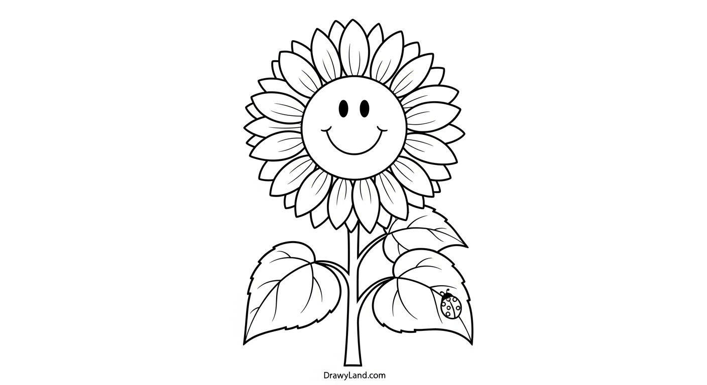 Free Printable Flower Coloring Pages for Kids easy flower coloring page for kids with a large tulip