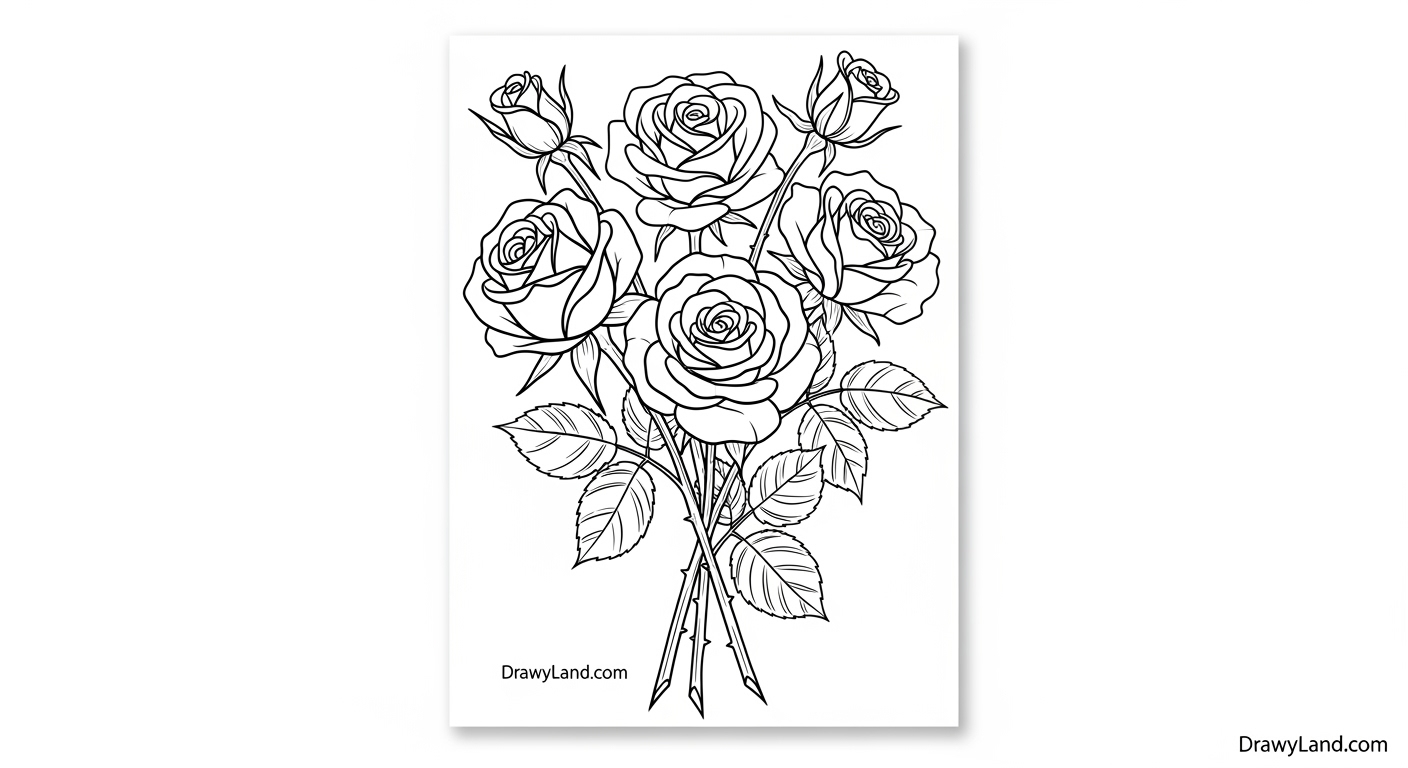 Free Printable Flower Bunch Coloring Pages for Kids cute vase of flowers coloring page for kids