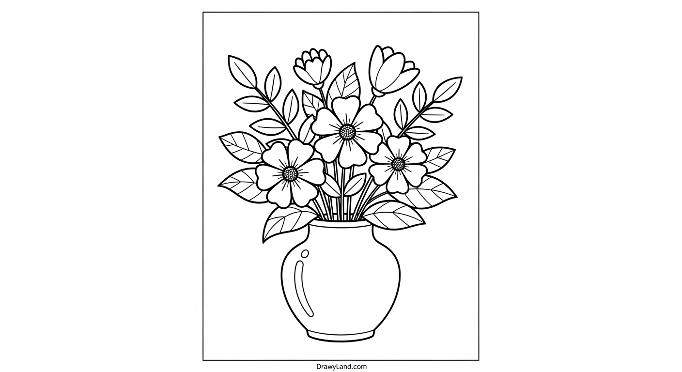 Free Printable Flower Bunch Coloring Pages for Kids coloring tips for a floral cluster page