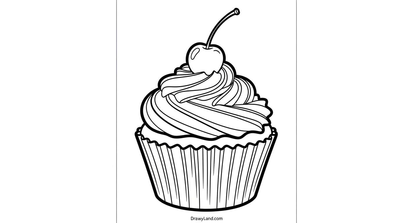 Delicious & Free Printable Food Coloring Pages cute cartoon cupcake coloring pages pdf download