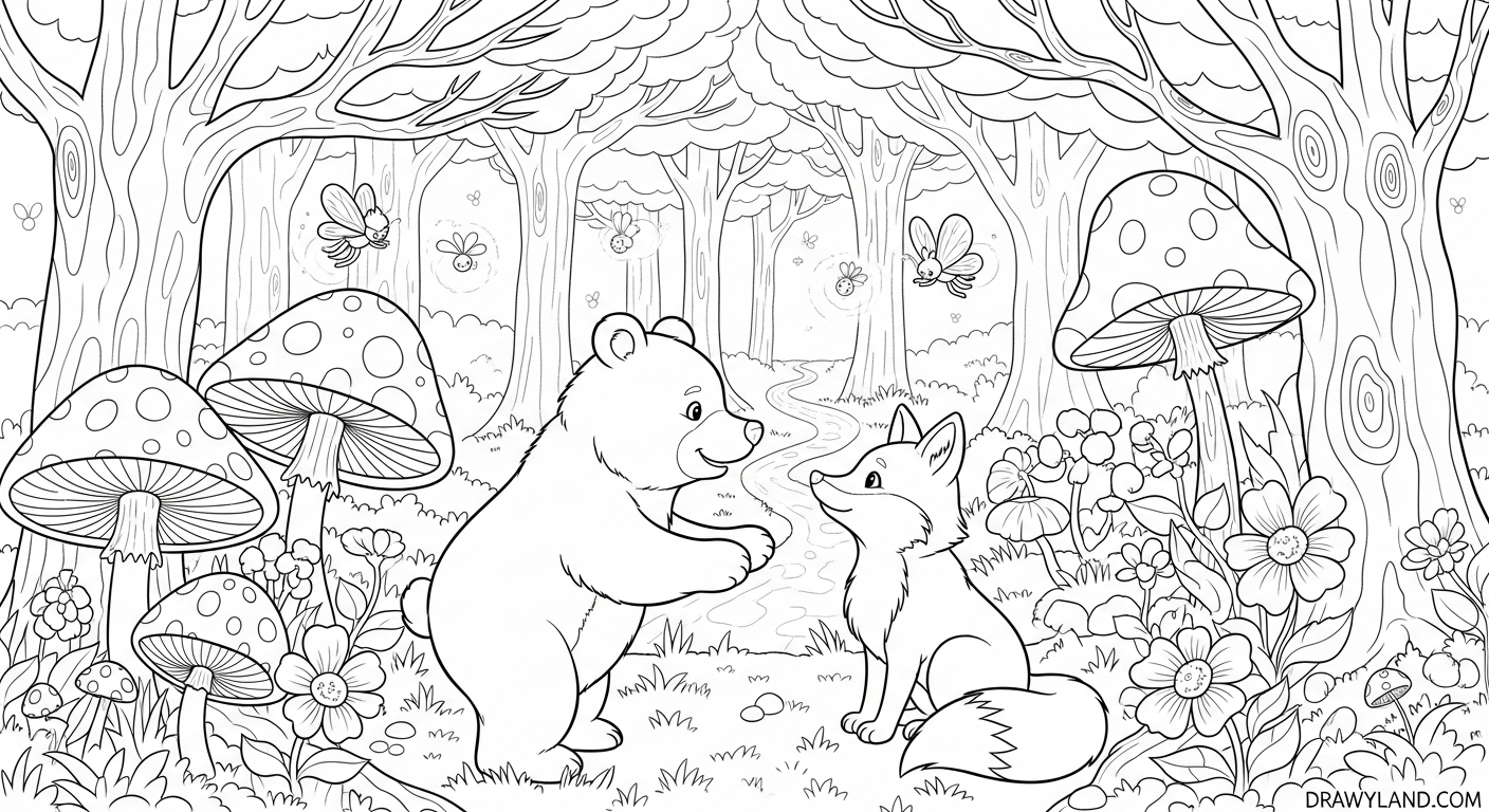 Free Printable Forest Animals Coloring Pages Preschool coloring pages of deer and squirrels
