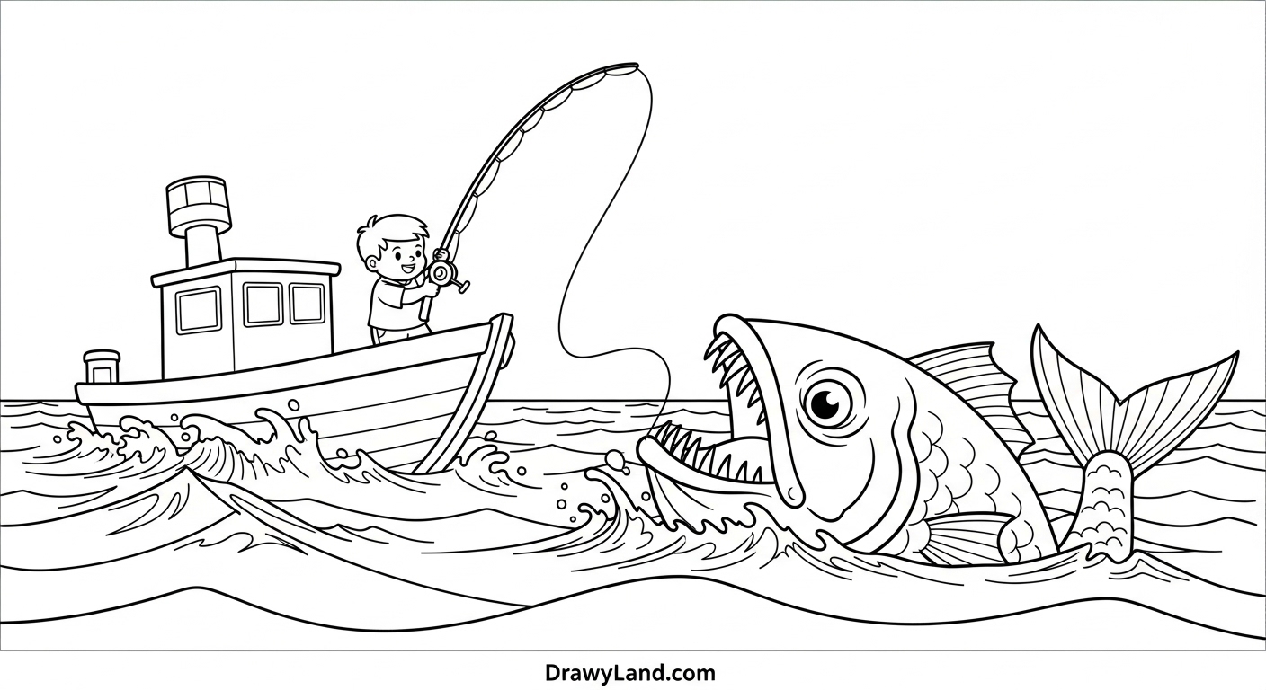 Dive In! Free Printable Fishing Coloring Pages deep sea fishing coloring page printable for kids
