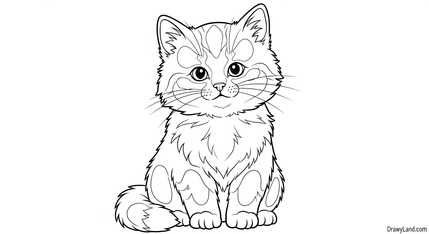 Adorable & Free Printable Coloring Pages of Cats playful free cat coloring picture with a yarn ball
