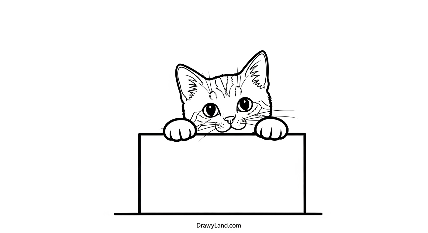 Adorable & Free Printable Coloring Pages of Cats cartoon cat coloring sheets for preschool children