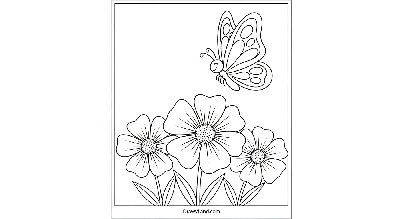 Free Printable Spring Coloring Pages for Kids An easy spring coloring page featuring a bouquet of flowers in a vase